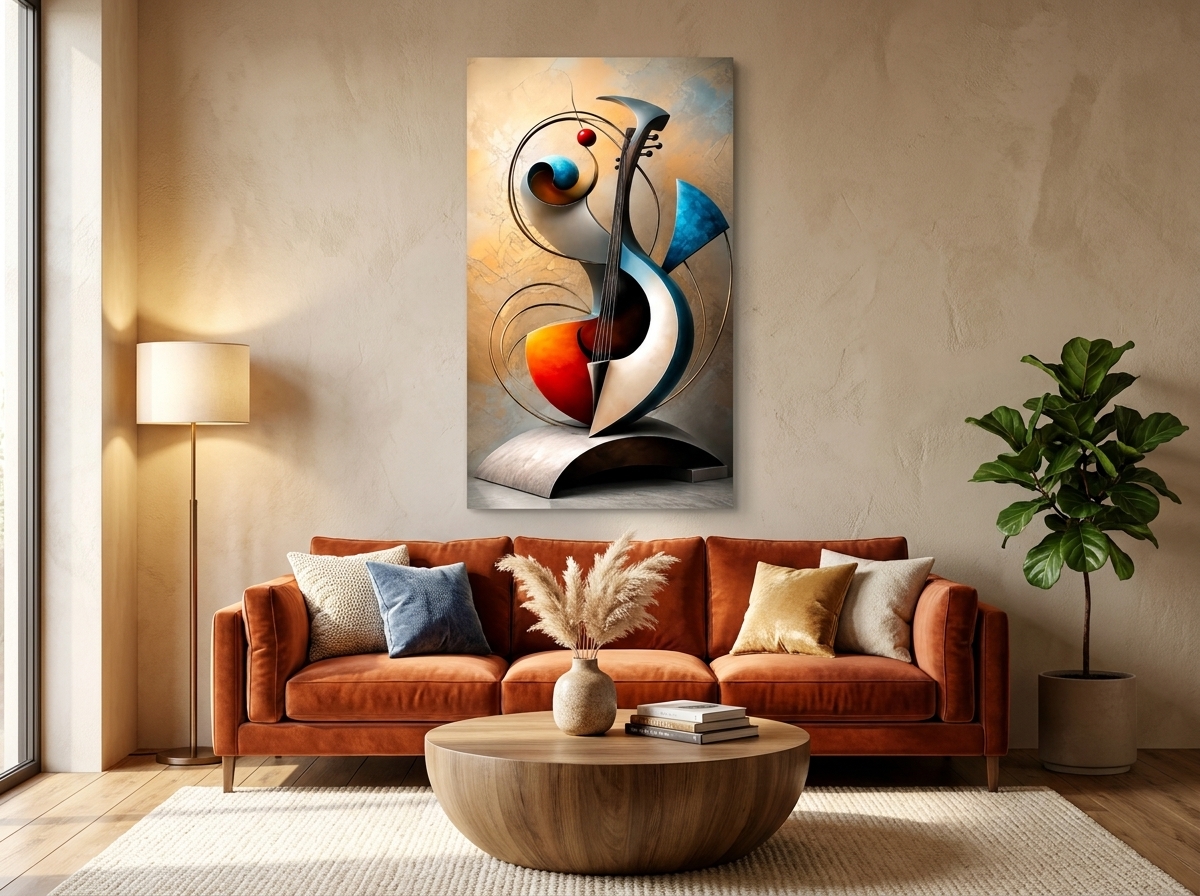 Abstract Modern Guitar Sculpture