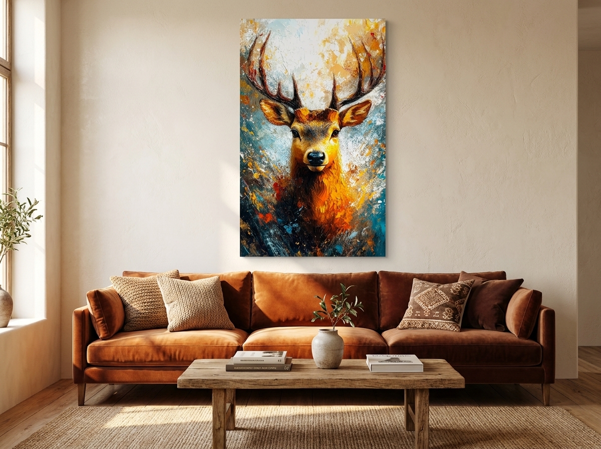 Majestic Impasto Stag Portrait
