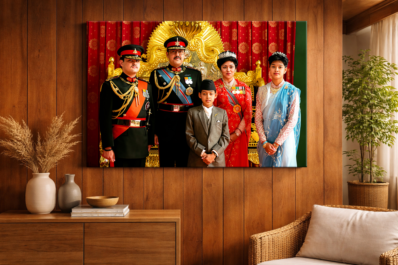 Nepalese Royal Family Historical Canvas Wall Art
