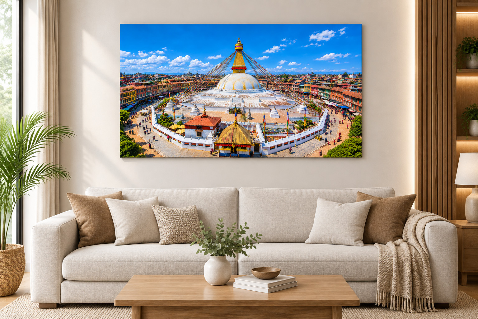 Majestic Boudhanath Stupa Kathmandu Single Panel Canvas Wall Art