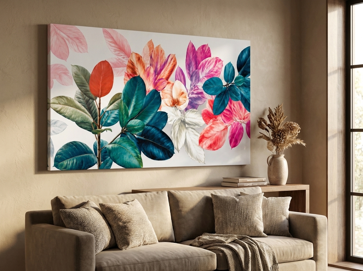 Vibrant Abstract Botanical Leaves