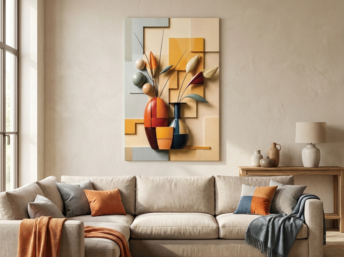 Abstract Geometric Floral Still Life