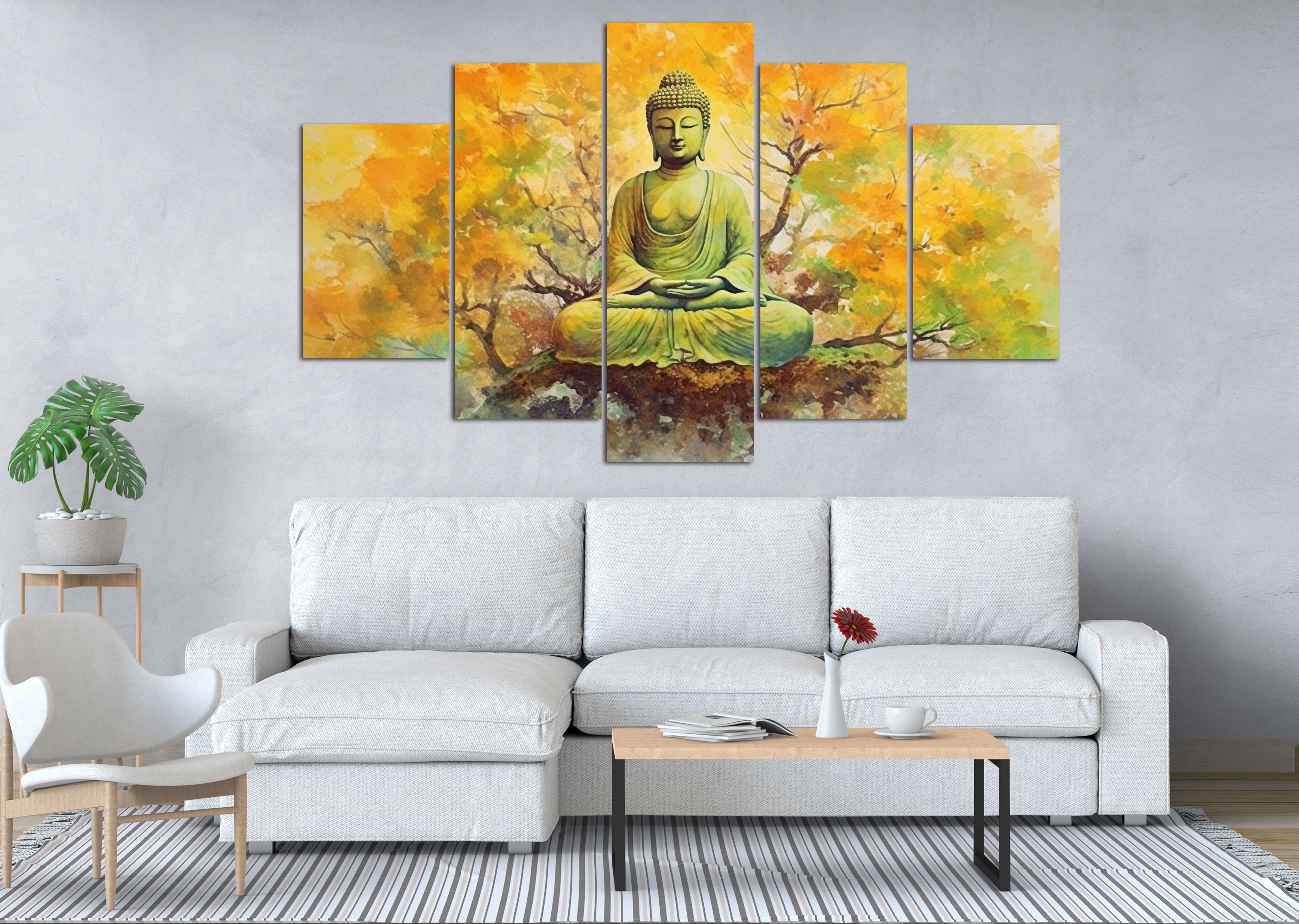 Watercolor Meditating Buddha