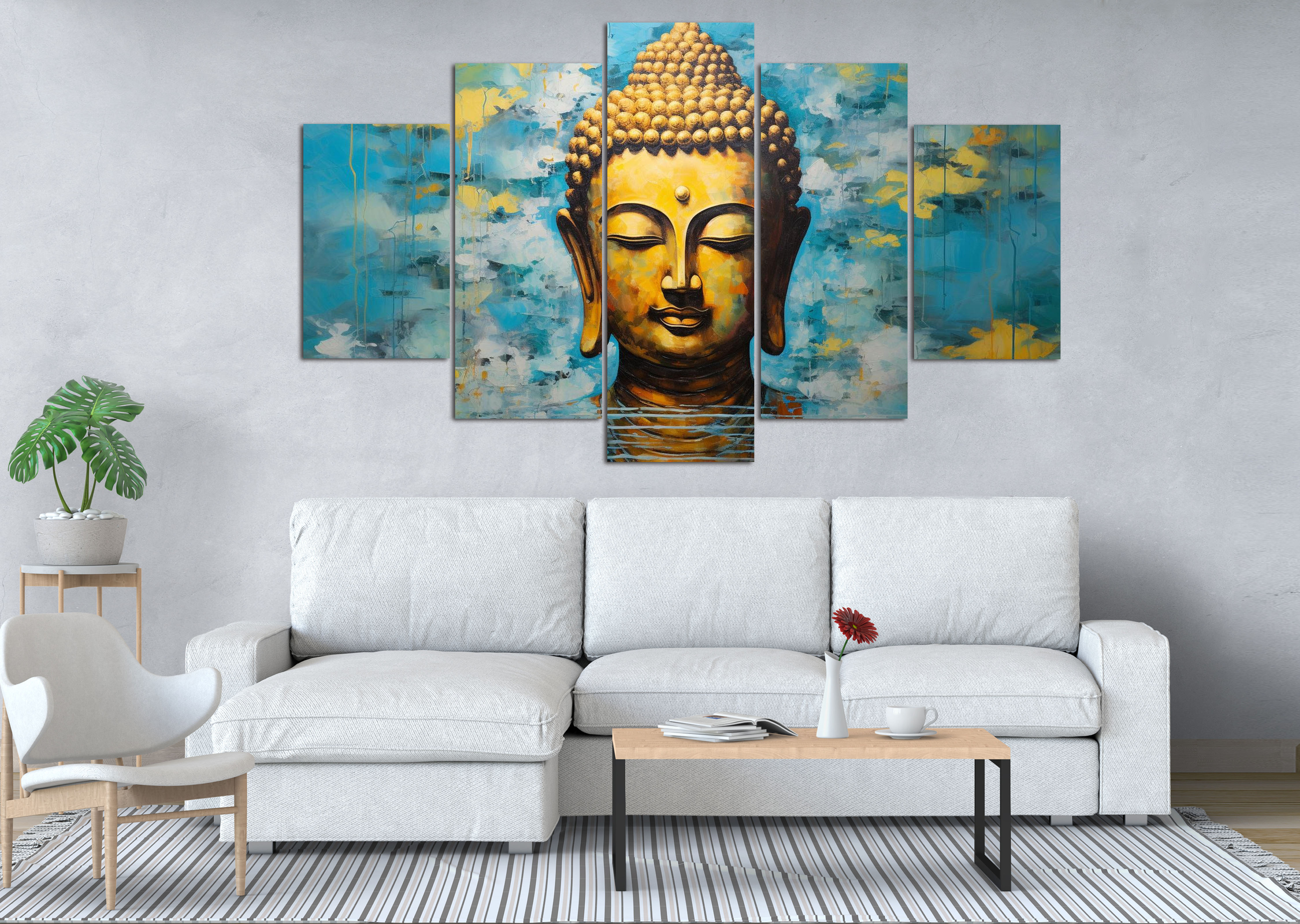 Abstract Golden Buddha Portrait