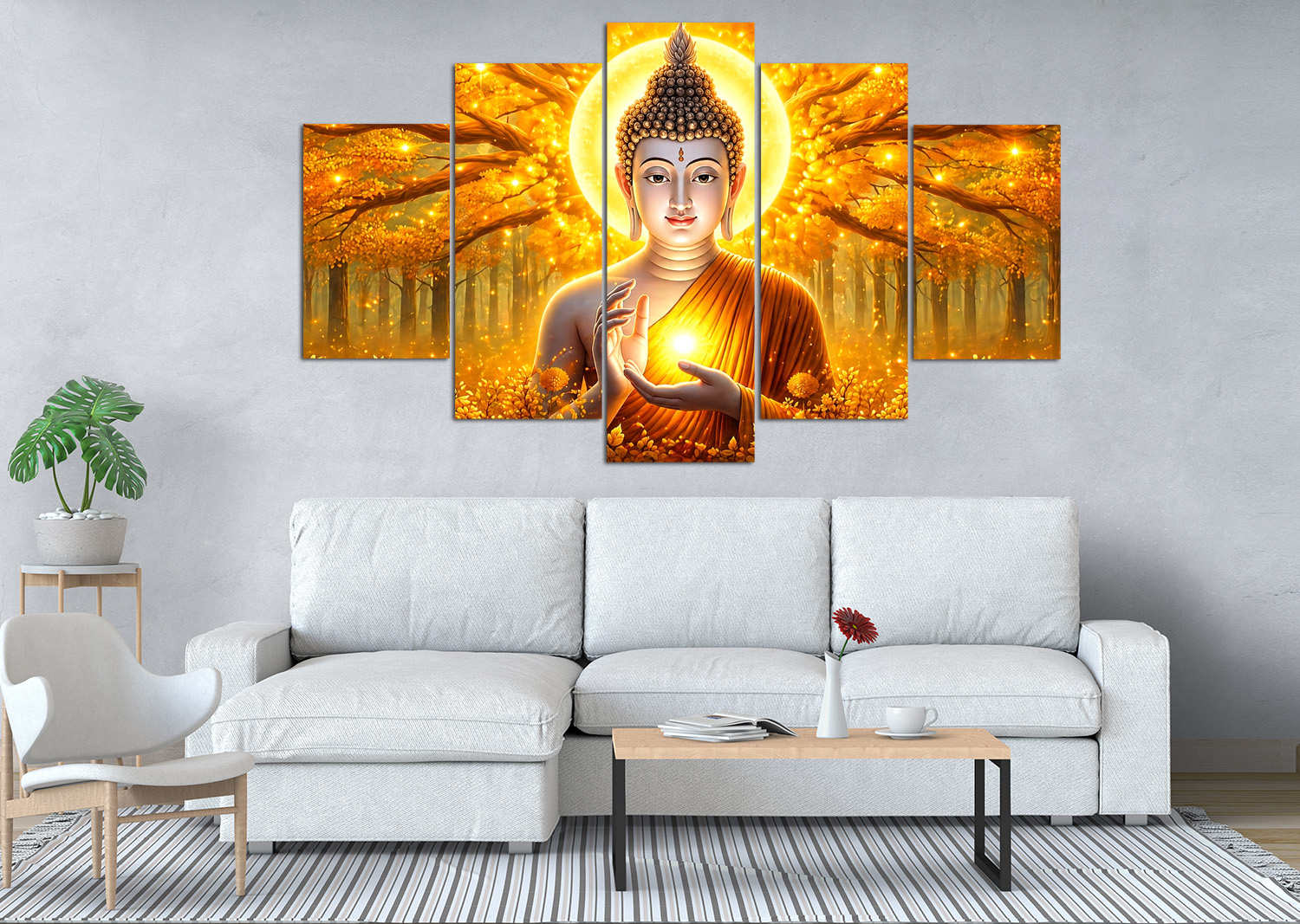 Radiant Buddha in the Golden Forest