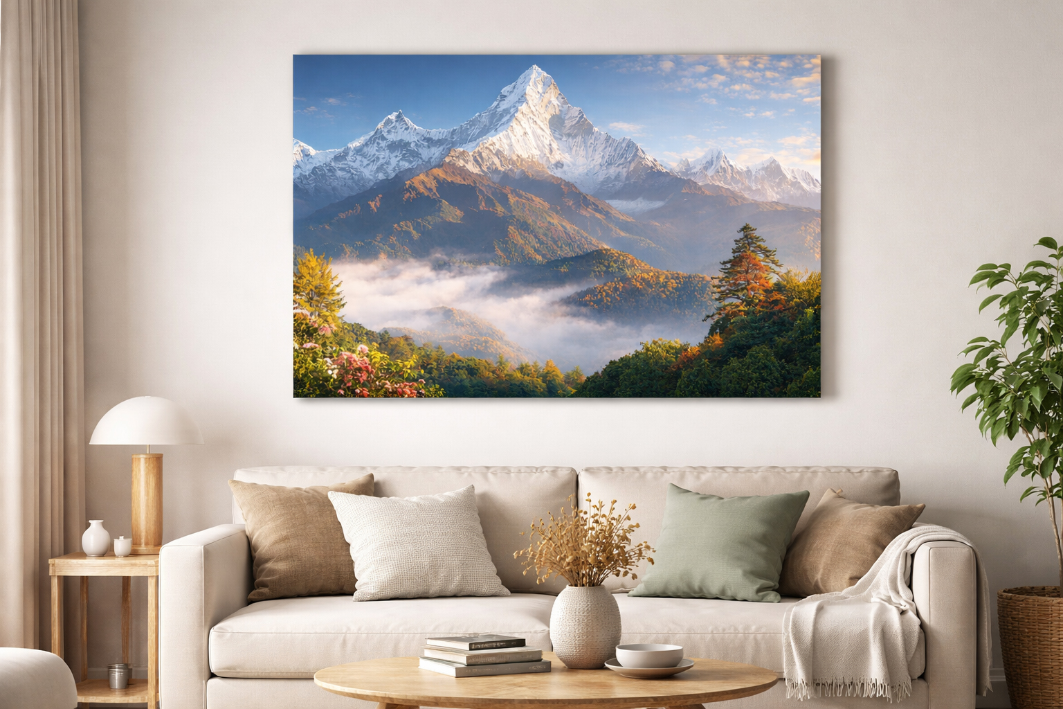 Majestic Machapuchare Sunrise Himalayan Canvas Wall Art