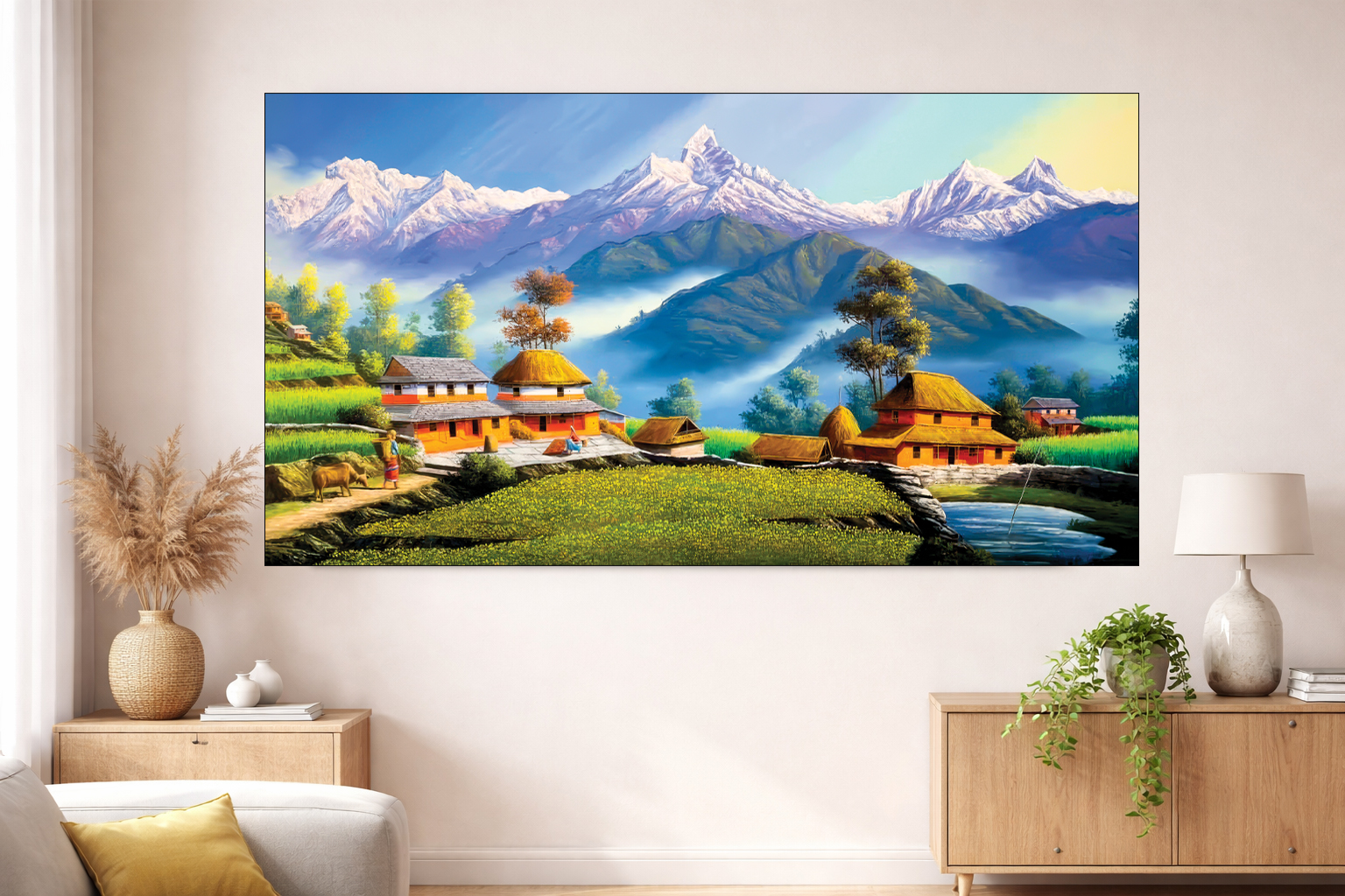 Annapurna Machhapuchhre Nepal Village Wall Art