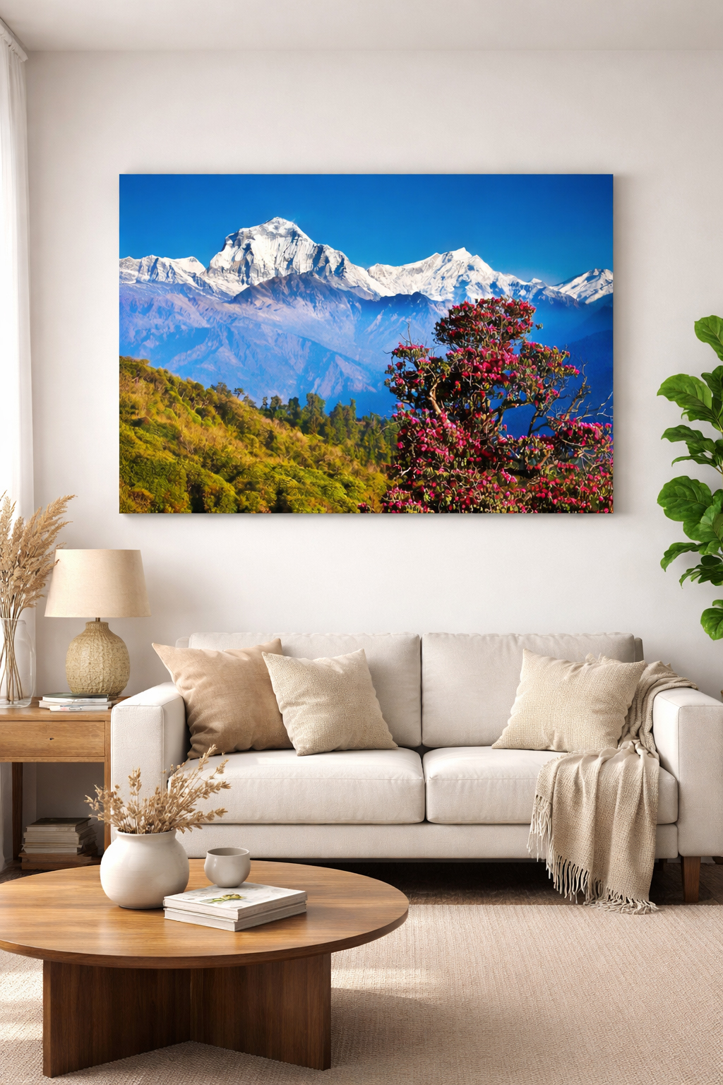 Blooming Rhododendron Dhaulagiri Himalayan Canvas Wall Art