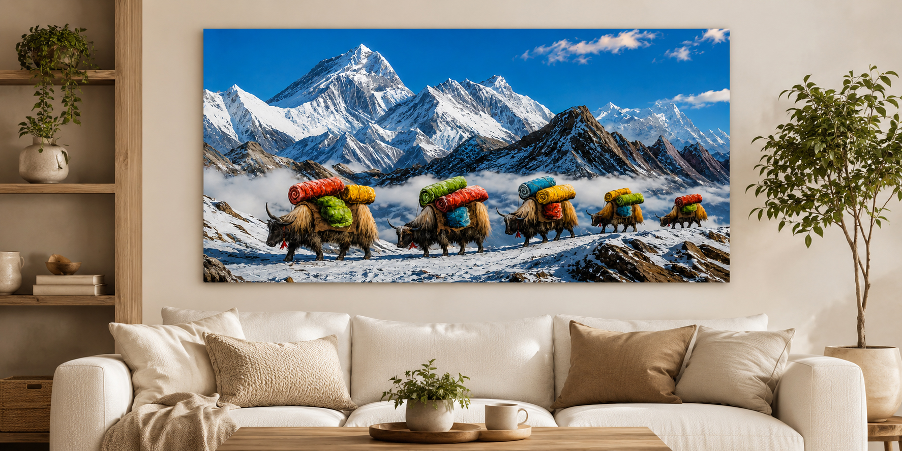 Himalayan Yak Caravan Mount Everest Wall Art