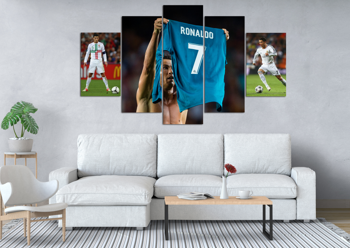 Cristiano Ronaldo Legend 5 Panel Canvas Wall Art