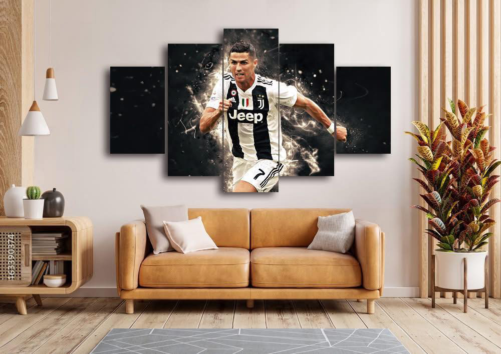 Cristiano Ronaldo Juventus Energy 5 Panel Canvas Wall Art