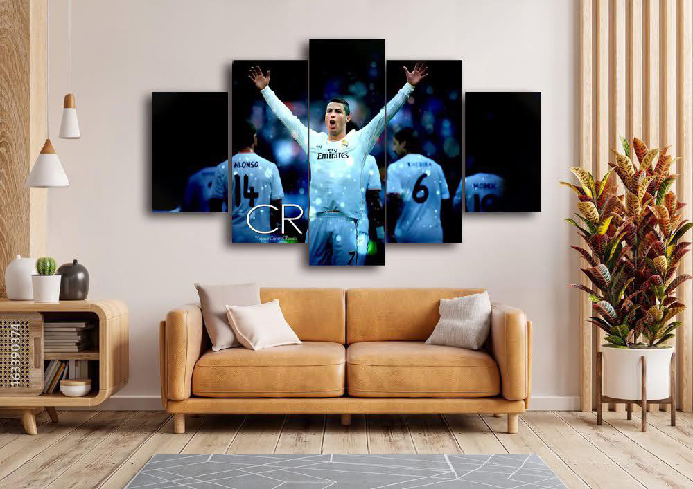Cristiano Ronaldo Victory Celebration 5 Panel Canvas Wall Art
